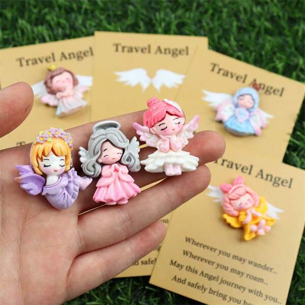 6sets Charming Princess Angel Figurine, "Traveling Angel Brings You Home", Multi-Purpose Love Card, Perfect For Birthdays, Mother'S Day, Father'S Day