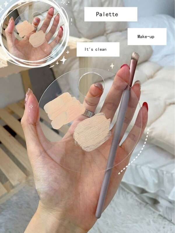 1/2/5pcs Acrylic Makeup Palette, Transparent Acrylic With Holes For Mixing Foundation, Nail Artist & Makeup Artist Palette