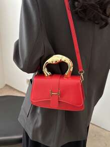 Bolso pequeño cuadrado de moda, bolso de mujer con asa de acrílico metálico, bolso de hombro/cruzado 8 en 1, bolso casual de exterior, bolso versátil para el uso diario