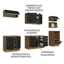 Madesa Gabinete Cocina Integral Completa 260cm Lux R/n 07 - Marrón y negro - Ver 4