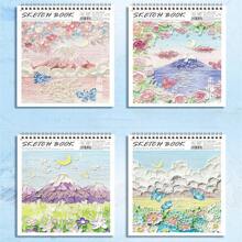 1 pièce de cahier de croquis de format A4 de 40 feuilles, style peinture à l'huile, convient aux étudiants en art, bloc-notes de croquis vierge pour le dessin, le gribouillage, la peinture, l'esquisse