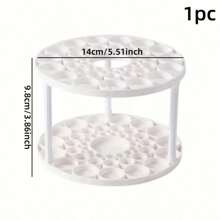 1pc Space Saving White Makeup Brush Holder - Detachable Makeup Brushes, Pens, Eyeliner Storage And Drying Rack - Fashionable Design With Rotating Function For Easy Access, Ideal For Vanity Or Office Desk,For Holiday Beach, Bathroom Collection, Bedroom Collection, Large Capacity