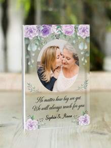 1pc Customized Mom Acrylic Gifts, Custom Mom Photo, Happy Mother's Day Gift For Mom, Birthday Gift For Mom, Gift For Mom(Three Flower Choices) Graduation - Multicolor - View 4