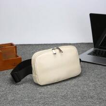 Solid Color PU Fanny Pack, Children's Minimalist Casual Shoulder/Crossbody/Chest Bag, Lightweight - A - View 10