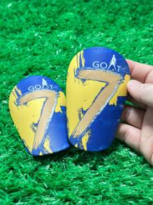 1 Pair 10*6cm Collector's Club Classic Color Football Shin Guards, Size 7, Waterproof & Dust-Proof - Yellow - View 8