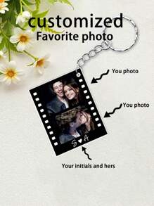 1 Customizable Acrylic Keyring With Photo And Text - Stainless Steel, Personalized Couple Gift, Suitable For Boyfriend, Girlfriend, Family, Friends, Pets, Grandparents, Teen Graduation, Wedding And Festival, Unique Gift | Sentimental Gift | Quality Craftsmanship Gifts Birthday,Multi-Functional, Ornamental,Reusable,Exquisite,Stylish,High-Quality,Colorful,Modern,Custom,Personalized,Unique,Ideal Gifts For Him,Ideal Gifts For Her,Customized Crafts,Warm Ambience, Autumn Home Refresh, Xmas Decoration