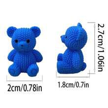 20pcs Resin Craft Cartoon 3D DIY Accessories Solid Color Mini Bears, 3D Solid Color Car Decoration Bear Figurine Animal Model