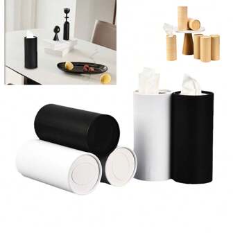 4/2/1pc Car Tissue Box Holder Travel Tissue Cylinder For Car Cup Holder And Home Dining Table