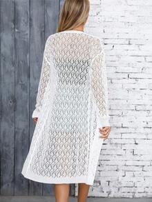 Cardigan lung din tricot cu scobire pentru femei, pulover subțire deschis în față