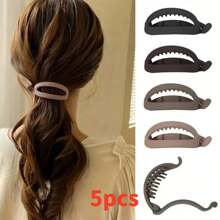 1 件/5 件长发马尾扣发卷空心扭发夹，简约时尚女士发饰，适合秋季装饰、工作和淋浴返校