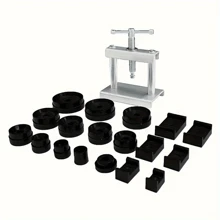 [专业手表压合套装] 19 件专业手表压合套装 - 手表后盖闭合工具和配件模具，用于手表维修 - 理想的礼物选择