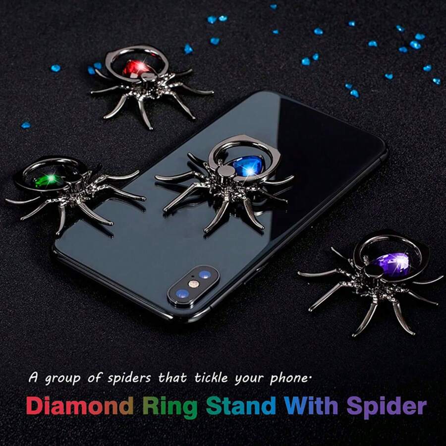 360° Rotating Crystal Glitter Phone Ring Holder, Anti-Slip Grip, Universal For All Smartphones, Selfie Video Accessory