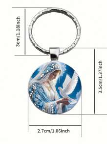 Unique Virgin Mary Keychain - Design Charm For Backpacks, Car Keys, Perfect Gift For Valentine's Day, Christmas, Birthday, Holidays Car Accessories Bag Charm School