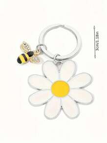 36pcs Bee & Sunflower Keychain Gift Set - Charming Stainless Steel Charms With White Organza Bags And Thank You Tags, Ideal For Moms, Friends, Sisters, Coworkers - Suitable For All Seasons, Bee Decor