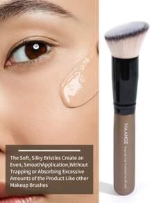 MAANGE 2 件装专业面部粉底刷，带纸盒，圆头和扁头粉底刷，化妆工具采用柔软纤维且亲肤，方便携带，便携式设计非常适合日常化妆、专业使用和旅行，是送给女性和女孩的礼物 - 咖啡棕 - 查看 3