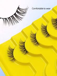 Asiteo 10 pares de pestañas postizas de media pestaña, pestañas postizas falsas de aspecto natural, suaves y esponjosas de imitación de visón, extensiones de maquillaje de esquina de pestañas falsas reutilizables