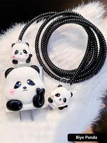 4pcs Panda Charger Protector Case, Compatible With Apple 20W Charger Cable Protector