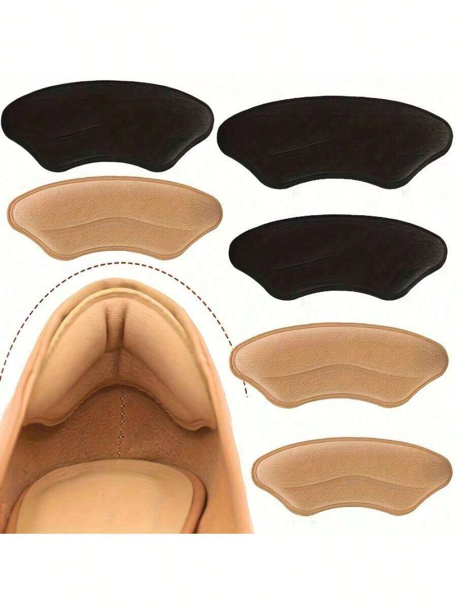 2 件加厚耐用的足跟垫 - 舒适的泡沫插入物，防止滑倒、水泡和足跟疼痛，适合全天穿着，黑色和米色泡沫垫，男女皆宜，增强鞋子的舒适度 | 足跟垫 | 高品质泡沫