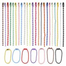 50 cái/lô 12cm Chuỗi hạt bi sắt nhiều màu phù hợp với móc chìa khóa Móc chìa khóa Búp bê Nhãn tay Thẻ kết nối Tự làm đồ trang sức - 50 chuỗi - Xem 16