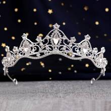 Bride Crown Stylish All-Match Rhinestone Crown, Minimalist High-End Dress Accessory, Photoshoot/Wedding Gown Hair Decor