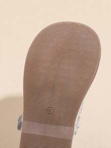 1 para dziewczęcych eleganckich skórzanych płaskich butów z kwiatowym wzorem, odpowiednich na lato