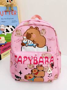1 Pc Large-Capacity Cute Capybara Pattern School Bags. Lively Student Bag With Multi Pockets.Fashionable School Bag.Practical Handbag .Personalized Lightweight School Backpack.Portable Backpack With Multi Compartments