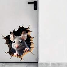 1 pièce de stickers muraux d'animaux de style simple, rongeurs mignons, stickers muraux en PVC convenant pour la chambre, le salon, les escaliers. Accessoires de décoration intérieure intéressants avec motifs d'animaux. Stickers muraux autocollants convenant pour le salon, la chambre, l'entrée et autres scènes. Décoration de salle de bain, tapis de bain, tapis de sol, décoration d'automne, accessoires de salle de bain