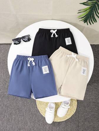 3 件套夏季薄款男童短裤，舒适男童幼儿休闲宽松外套短裤套装