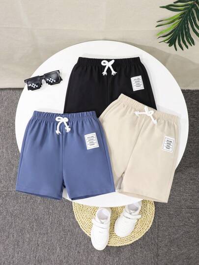 3 件套夏季薄款男童短裤，舒适男童幼儿休闲宽松外套短裤套装