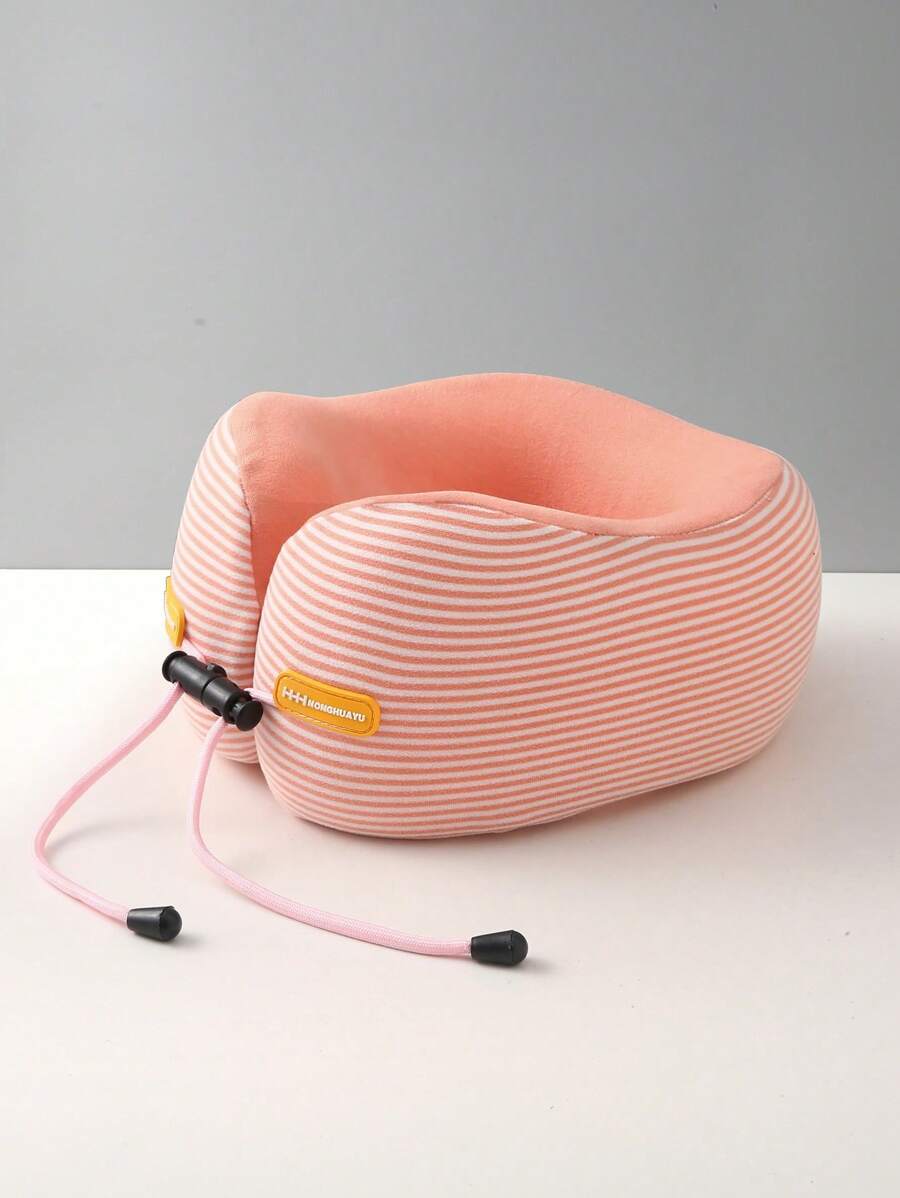 条纹记忆泡沫 U 型颈枕，适合飞机睡眠的旅行颈椎枕，便携式颈部支撑垫
