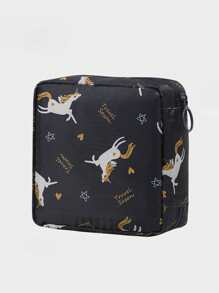 1 Peça Bolsa de Armazenamento de Absorventes Higiênicos, Necessaire Portátil de Grande Capacidade, Estilo Minimalista, Tecido Impermeável para Armazenar Absorventes Higiênicos, Protetores Diários e Tampões, Vibes Boho