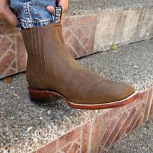 Botin Vaquero de Piel Thang Botin de Rodeo Suela De Cuero Para Hombre Bota De Piel Cafe Thang Botas De Cuero Botines - Marrón - Ver 8