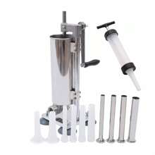 kangten 3L Commercial Sausage Stuffer Meat Filler Machine Stainless Steel+ Filling Tubes - Silver - View 11