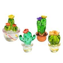 4PCS Handmade Mini Resin Cactus Cute Miniature Cacti Figurines Home Office Desk Tabletop Simulation Plants Decorations Car Interior Dashboard Ornaments