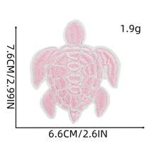 Bunter gestickter Schildkröten Aufnäher, Schildkröten Bekleidungszubehör Schmuck, niedlicher Stickerei Aufnäher