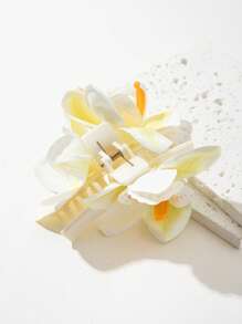 Claw Clips 4pcs Goddess Butterfly Hair Clips With Faux Flower, Romantic Atmosphere Hair Accessories, Suitable For Beach Photos And Vacation, School Stuff, College