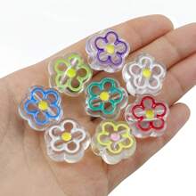 10/30/50pcs Acrylic Flower Beads For DIY Jewelry Making - Bracelet, Earring, Necklace Craft Accessories - Acrylic Flowers - View 6