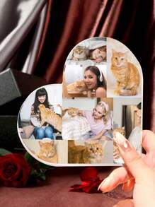 1pc Personalized Photo Heart Shape, Acrylic Photo Block, Photo Collage, Heart Collage, Photo Gift, Personalized Gift Gifts Birthday Graduation, Multi-Functional, Durable, Ornamental, Reusable, Exquisite, Stylish, High-Quality, Colorful, Modern, Custom, Personalized, Unique, Ideal Gifts For Him For Valentine's Day, For Mother's Day, For Birthdays, For Father's Day, For Graduation, For Weddings, For Housewarming,Graphic Print,Christmas Gift Supplies - Multicolor - View 6