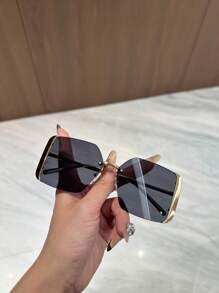 1 par de gafas de mujer con borde sin montura, apropiado para playa, vacaciones y decoración diaria