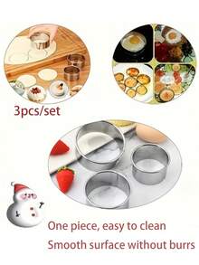 Juego de 6 piezas/Set de cortadores de masa para galletas y pastelería, moldes de galletas de acero inoxidable, moldes de fondant, fabricantes de galletas, accesorios de repostería redondos, herramientas de repostería navideña de acero inoxidable, cortadores de galletas, moldes de galletas para el Día de San Valentín, adecuados para cocina, restaurante, hogar, fiesta de cumpleaños, Navidad, fiesta