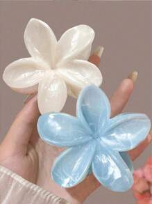 3/2/1pc Large Acrylic Ombre Flower Hair Claw Clips, Simple & Elegant Design, Suitable For Updo, Casual Or Travel Wear,Flower Claw