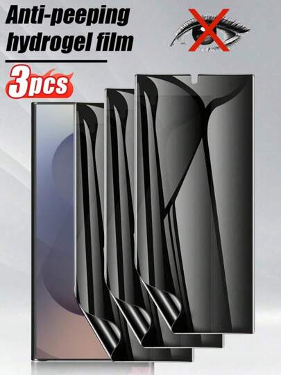 3 Packs Privacy Screen Protector Compatible With Samsung Galaxy [Fingerprint ID Unlock][Anti Spy PET Flexible Film][Bubble-Free Easy Installation] Gift For Birthday, Family, Friends Anti-Spy, Phone Screen Protector, Phone Accessories