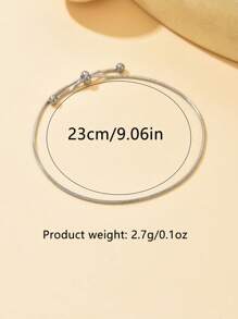 1pc Fashionable Snake Chain Stainless Steel Bracelet, Minimalist Design For Women, Versatile Everyday Wear, Suitable For Parties, Celebrations And Holidays