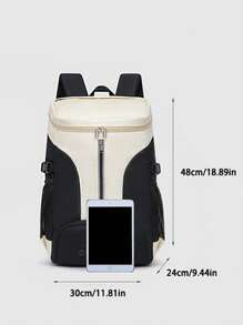 1PC Daily Sports Training Backpack With Large Capacity And Light Weight, Badminton Backpack, Tennis Racket Bag, Basketball Bag, Independent Shoe Compartment, Outdoor Sports Backpack, Contrasting Color Design, Fashionable And Simple, Versatile Backpack, Suitable For Fitness, Yoga, Outdoor Sports, Short-Distance Travel