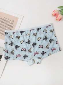 5pcs Tween Girls' Breathable Mesh Butterfly Print Underwear, Soft & Comfortable, Suitable For Young Girls - Multicolor - View 5