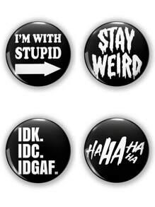 Creative Pattern Button Badge, Student Backpack Pin, Canvas Bag Decor Badge, Fun Gift For Friends, Teachers, Parents, Cousins - Multicolor - View 1