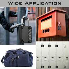 1 件密码锁，4 位数字密码挂锁，防水门锁，可重置密码锁，适用于储物柜、员工、围栏、健身房、箱子、工具箱、学校、门箱搭扣存储 - 彩色 - 查看 11