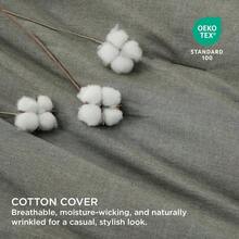 Comforter Set Queen Size Grayish Olive Green - Cotton Fabric With Microfiber Inner Fill, Queen Comforter Set For All Seasons, 3 Pieces, 1 Comforter (90"X90") And 2 Pillow Cases (20"X26") - 01 - 灰橄欖綠 - 查看 3