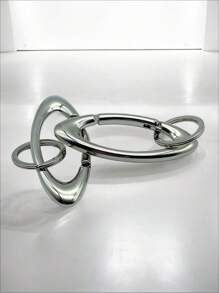 Fashion Black/Silver Oval Carabiner Chain, Clothing Bag Street Hip-Hop Style Vintage Keychain Accessory, Multi-Functional Metal Carabiner With Spring Closure And Belt Clip, Can Be Used As Backpack, Car, Headphone Accessory, Women's Keychain Pendant, Fashion Accessory Quick-Release Asymmetrical Keychain Pendant, Unisex Bag Accessory Gift - Multicolor - View 2