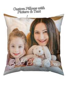 Federa per cuscino personalizzata con stampa fotografica fai-da-te, stampa su un lato con nome di famiglia o coppia, federa per cuscino personalizzata per le vacanze, decorazione per soggiorno, camera da letto, esterno, regalo per famiglia, mamma, amico, divano letto, decorazione della stanza - Multicolore - Visualizzare 1